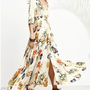 Floral print button front maxi